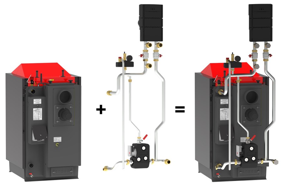 ATMOS F1 LADDOMAT zapojenie pre kotly ATMOS 15-30kW, s ručným prikladaním
