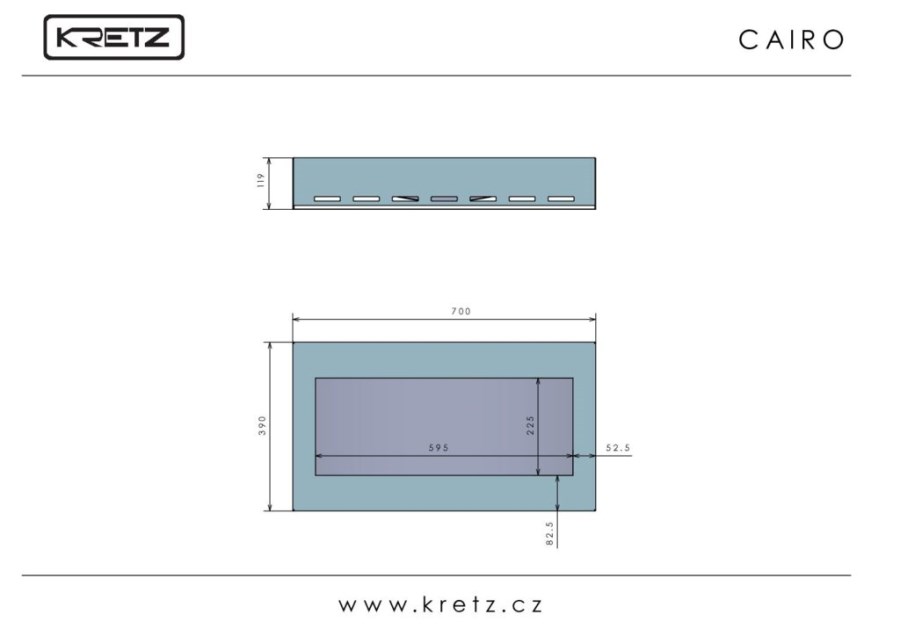 KRETZ CAIRO závesný krb 2,7 kW, na bioetanol, čierna