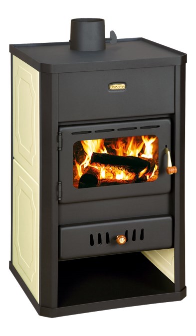 PRITY S1 W10 krbové kachle 13,3kW, s výmenníkom, čierna/béžová