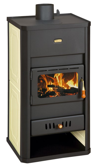 PRITY S3 W13 krbové kachle 15kW, s výmenníkom, čierna/béžová