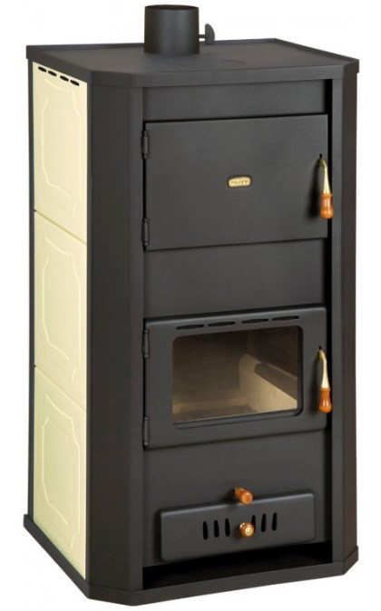 PRITY WD W29 krbové kachle 31,5kW s výmenníkom, oceľ, čierna/béžová