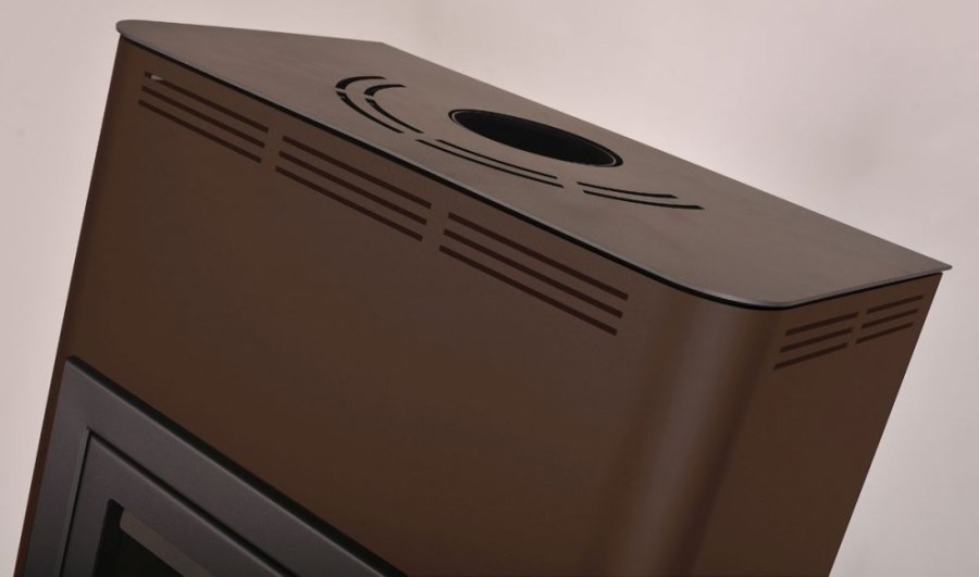 HS FLAMINGO AQUAFLAM 17 krbové kachle 17kW, s výmenníkom, automatická regulácia, zamatovo hnedá