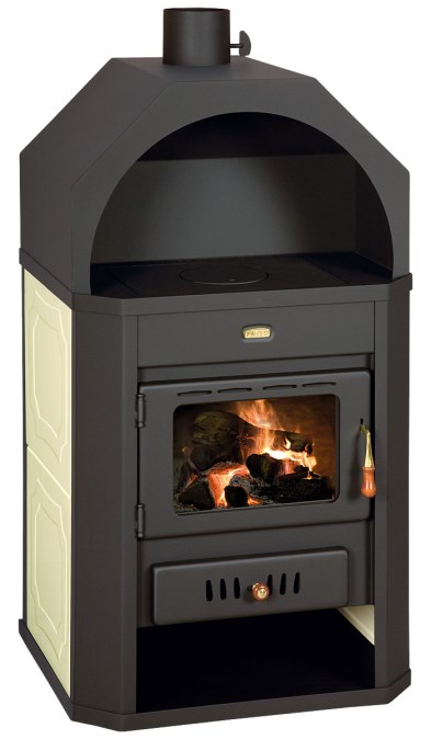 PRITY W17 krbové kachle 23,1kW, s výmenníkom, čierna/béžová