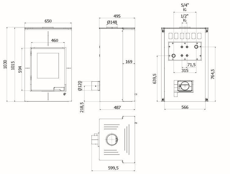 HS FLAMINGO AQUAFLAM VARIO SAPORO krbové kachle 11/7kW, s výmenníkom, manuálna regulácia, krémová