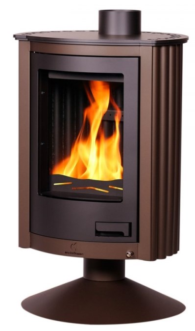 HS FLAMINGO MASTERFLAMME PICCOLO II krbové kachle 7kW, zamatovo hnedá