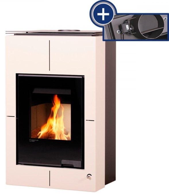 HS FLAMINGO AQUAFLAM VARIO SAPORO krbové kachle 11/7kW, s výmenníkom, elektronická regulácia, krémová