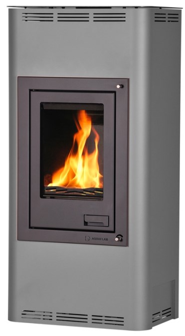 HS FLAMINGO AQUAFLAM 12 krbové kachle 12kW, s výmenníkom, manuálna regulácia, šedá