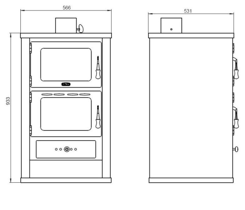 PRITY FG krbové kachle 14,2kW, s rúrou, čierna