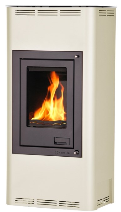 HS FLAMINGO AQUAFLAM 12 krbové kachle 12kW, s výmenníkom, manuálna regulácia, krémová