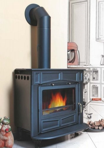 PLAMEN GLAS FRANKLIN krbové kachle 11kW, čierna