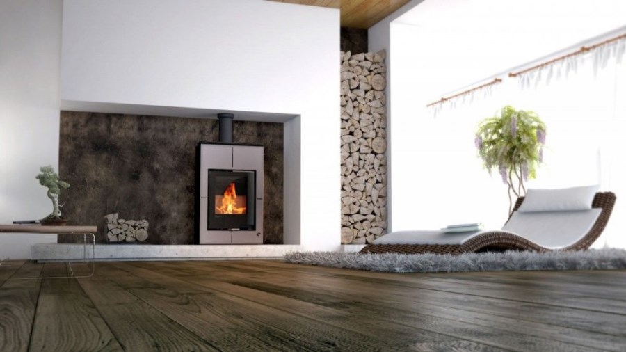 HS FLAMINGO AQUAFLAM VARIO SAPORO krbové kachle 11/7kW, s výmenníkom, manuálna regulácia, šedá
