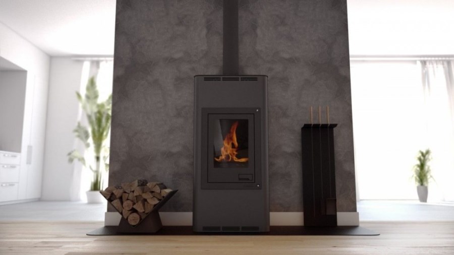 HS FLAMINGO AQUAFLAM 12 krbové kachle 12kW, s výmenníkom, automatická regulácia, čierna