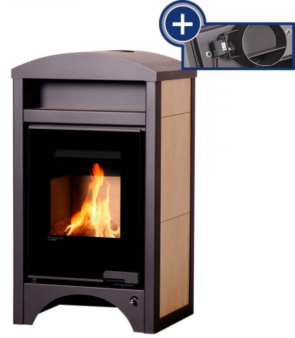 HS FLAMINGO AQUAFLAM VARIO BARMA krbové kachle 11/7kW, s výmenníkom, elektronická regulácia, javor