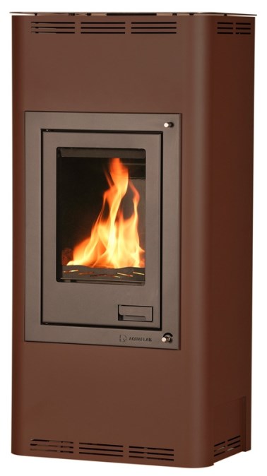 HS FLAMINGO AQUAFLAM 12 krbové kachle 12kW, s výmenníkom, základná regulácia, zamatovo hnedá