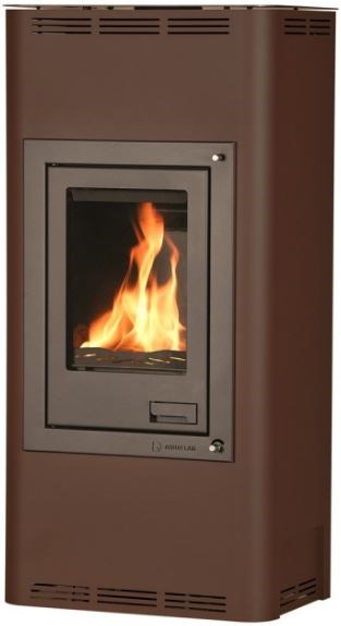 HS FLAMINGO AQUAFLAM 12 krbové kachle 12kW, s výmenníkom, manuálna regulácia, zamatovo hnedá