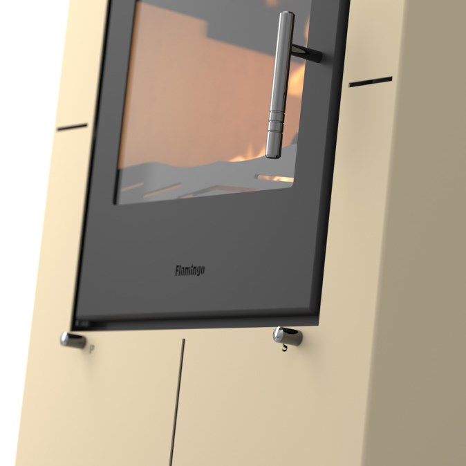 HS FLAMINGO EVENES krbové kachle 3-12kW, krémová
