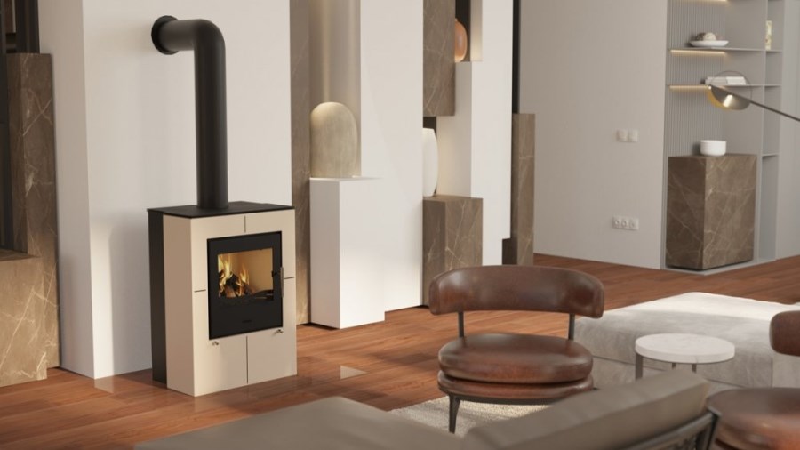 HS FLAMINGO EVENES krbové kachle 3-12kW, krémová