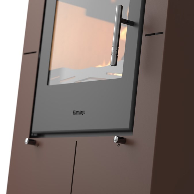 HS FLAMINGO EVENES krbové kachle 3-12kW, zamatovo hnedá