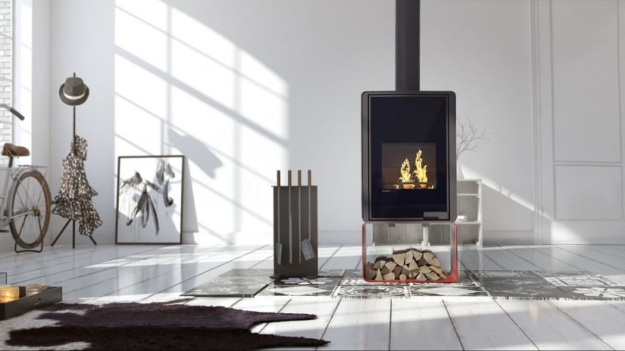 HS FLAMINGO DELUXE PENTAI krbové kachle 3-11kW, červená