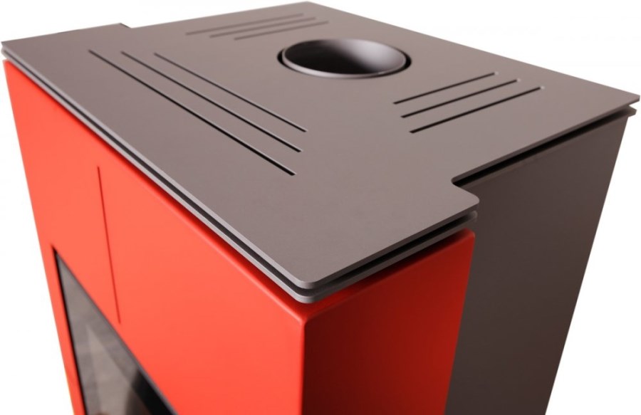 HS FLAMINGO AQUAFLAM VARIO SAPORO krbové kachle 7-15kW, s výmenníkom, manuálna regulácia, červená