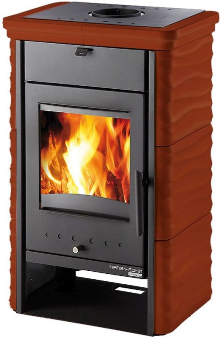 HAAS+SOHN KLÁRA krbové kachle 6kW, čierna/svetlý gaštan