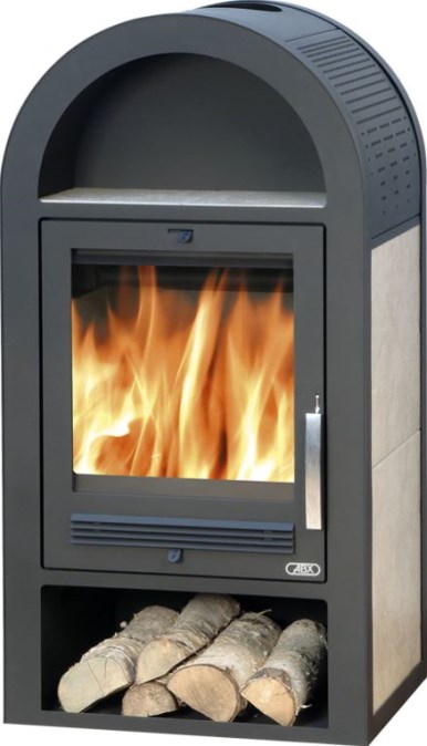 ABX STOCKHOLM 8 TV krbové kachle 5,5-13kW, s výmenníkom, čierna/béžová