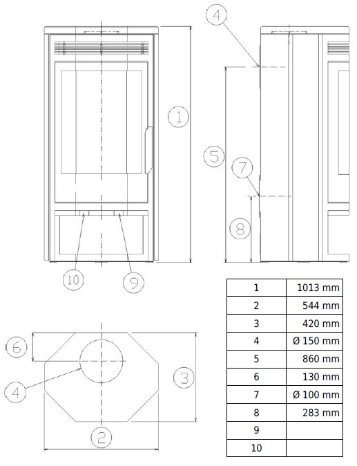 ABX BALTIK 6 krbové kachle 3-8,5kW, pieskovec