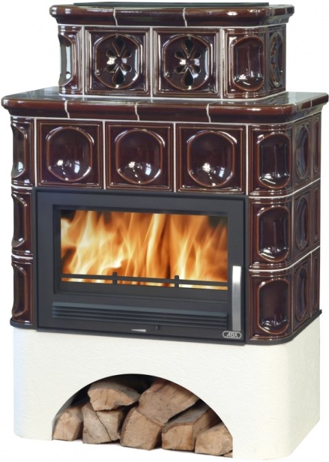 ABX KARELIE P OX kachľová pec 5-12kW, rovný sokel, hnedá