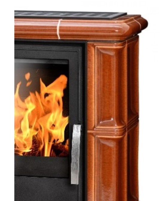 ABX BAVARIA EXKLUSIVE kachľová pec 3,5-9kW, rovný sokel, gaštan