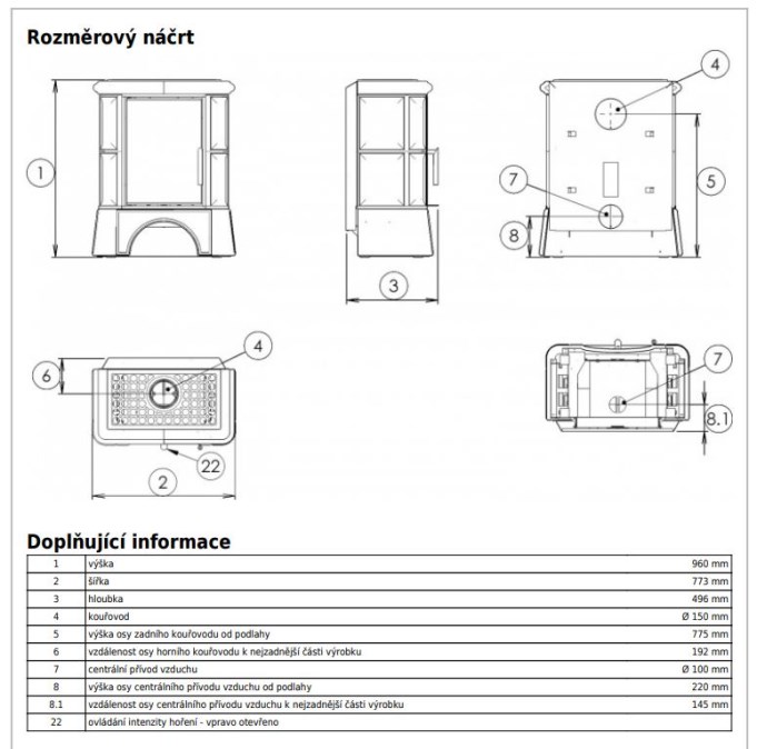 ABX BAVARIA EXKLUSIVE kachľová pec 3,5-9kW, ahorn