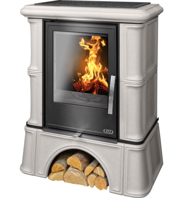 ABX BAVARIA K I kachľová pec 5-12,4kW, s výmenníkom, ahornweiss