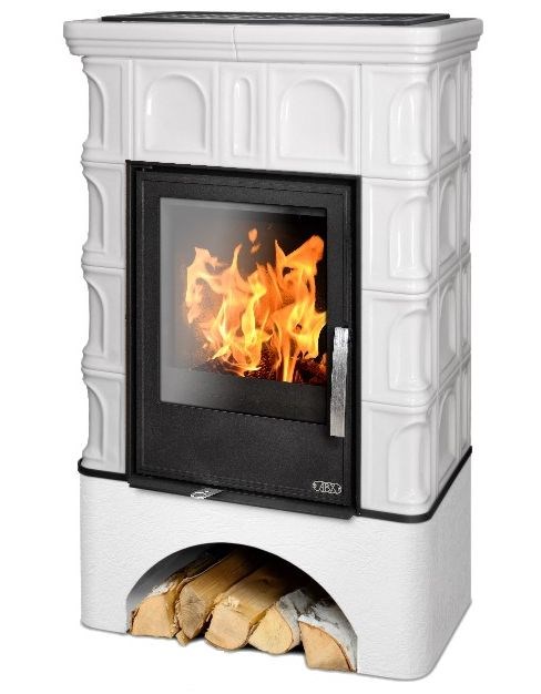 ABX BRITANIA K I kachľová pec 3,5-9kW, rovný sokel, perle