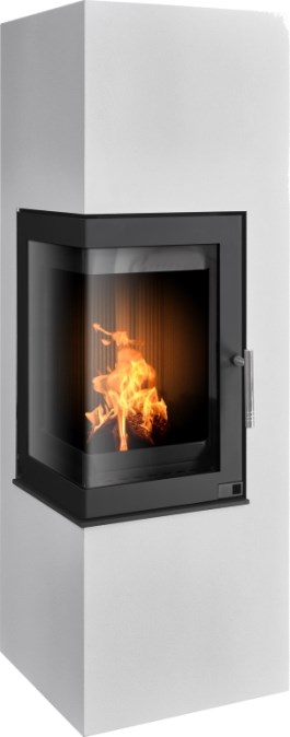 ABX DOVER I krbové kachle 7kW, čierna/biely plech