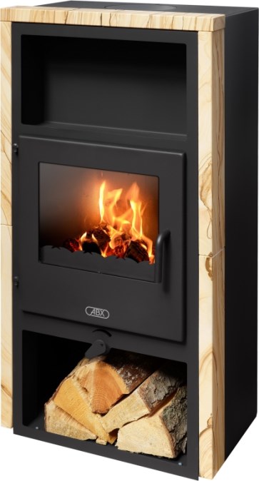 ABX NARVIK I krbové kachle 2,5-7kW, čierna/pieskovec