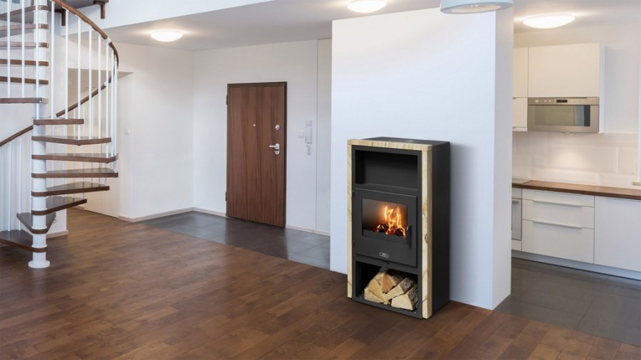 ABX NARVIK I krbové kachle 2,5-7kW, čierna/pieskovec