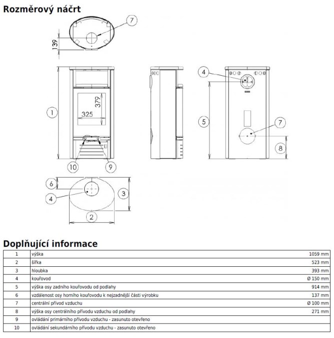 ABX ATLANTIK 5 III krbové kachle 2,5-7kW, cream