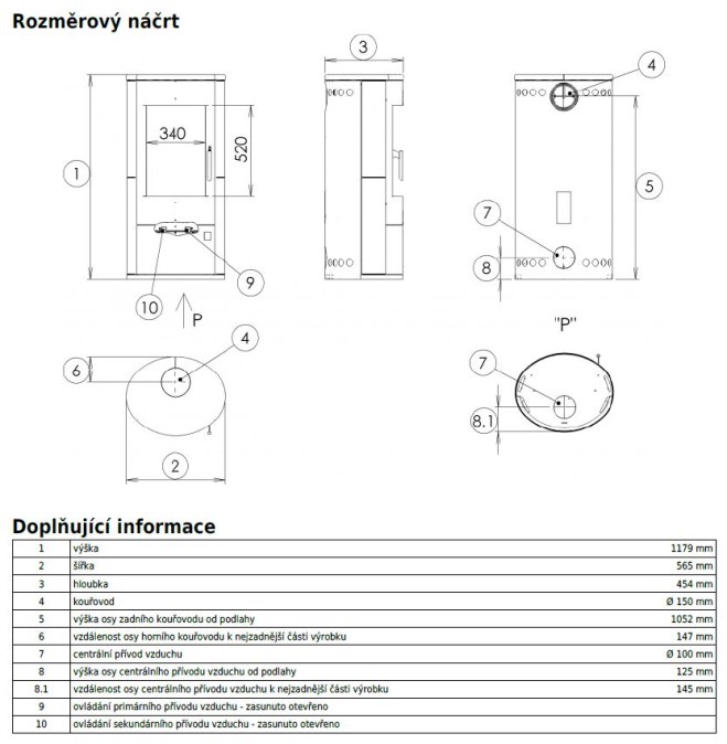 ABX ASPEN 7 krbové kachle 7,5 kW, pieskovec