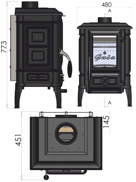 GUČA ARINA 1110 krbové kachle 6,5kW, čierna