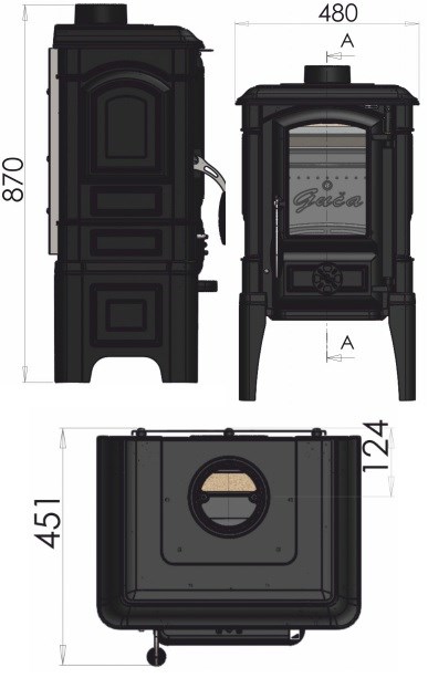 GUČA ARINA 2210 krbové kachle 6,5kW, čierna