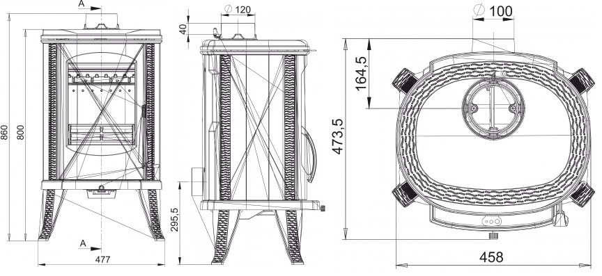 GUČA ELIPTIKO krbové kachle 7,5kW, čierna