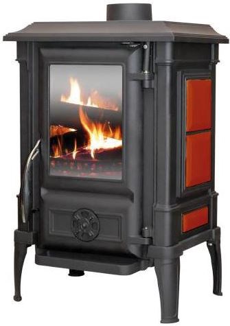 GUČA ARINA 1111 krbové kachle 6,5kW, čierna/červená