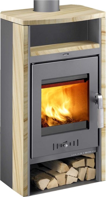HAAS+SOHN LIVORNO krbové kachle 7kW antracit, pieskovec
