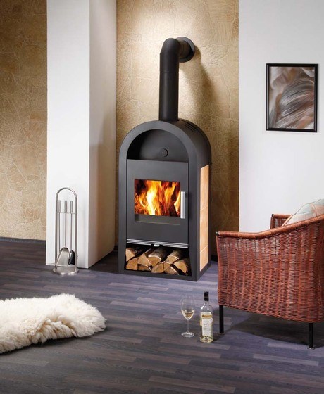 HAAS+SOHN NIVALA krbové kachle 5-15,3kW, s výmenníkom, čierna/béžová