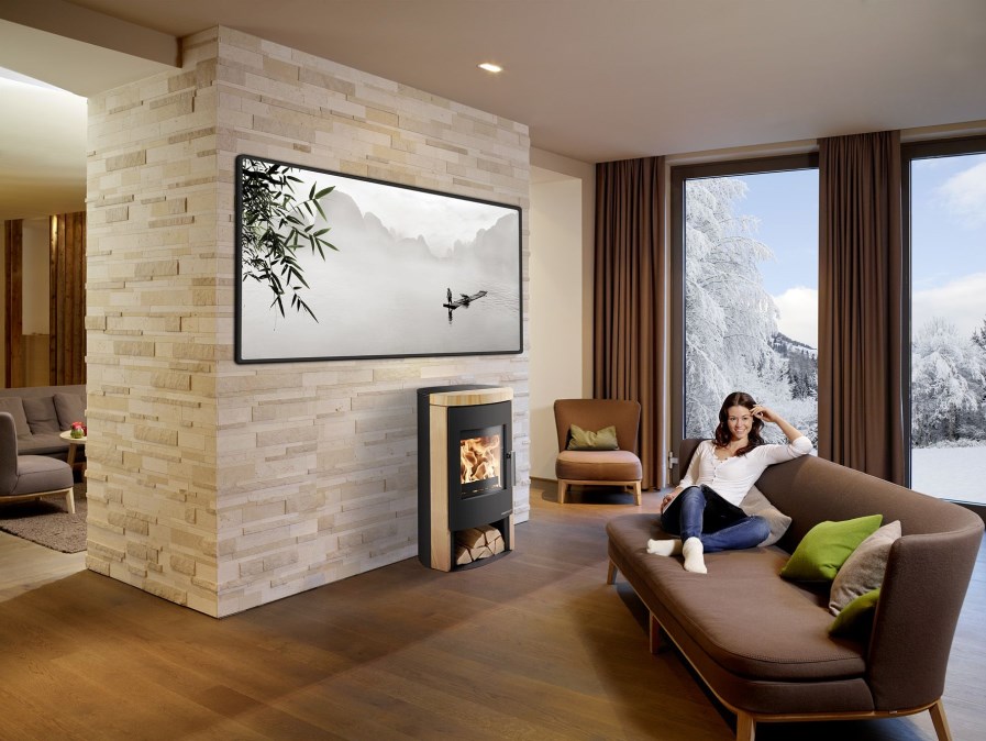 HAAS+SOHN MADEIRA krbové kachle 3-6,4kW, čierna/woodstone prestige