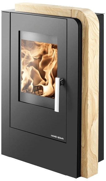 HAAS+SOHN NORDBY krbové kachle 2-6,4kW, čierna/woodstone prestige