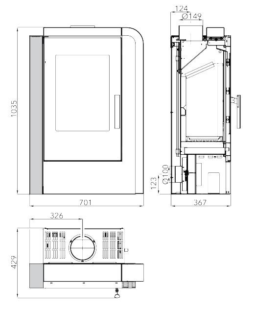 HAAS+SOHN NORDBY krbové kachle 2-6,4kW, čierna/woodstone prestige