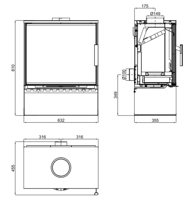 HAAS+SOHN SKIVE II krbové kachle 4-12kW, čierna