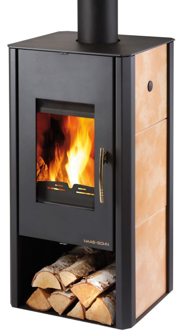 HAAS+SOHN MANTOVA AL II krbové kachle 3,3-10,58kW, s výmenníkom, čierna/béžová