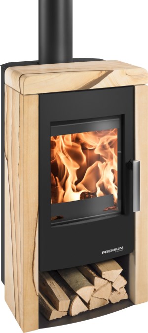 HAAS+SOHN PINEROLO krbové kachle 3-6,4kW, čierna/woodstone prestige