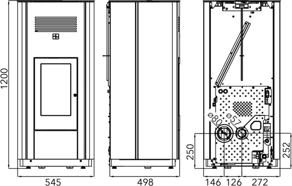 HAAS+SOHN HSP 6 peletové kachle 10 kW, s výmenníkom a WLAN modulom, antracit/biela